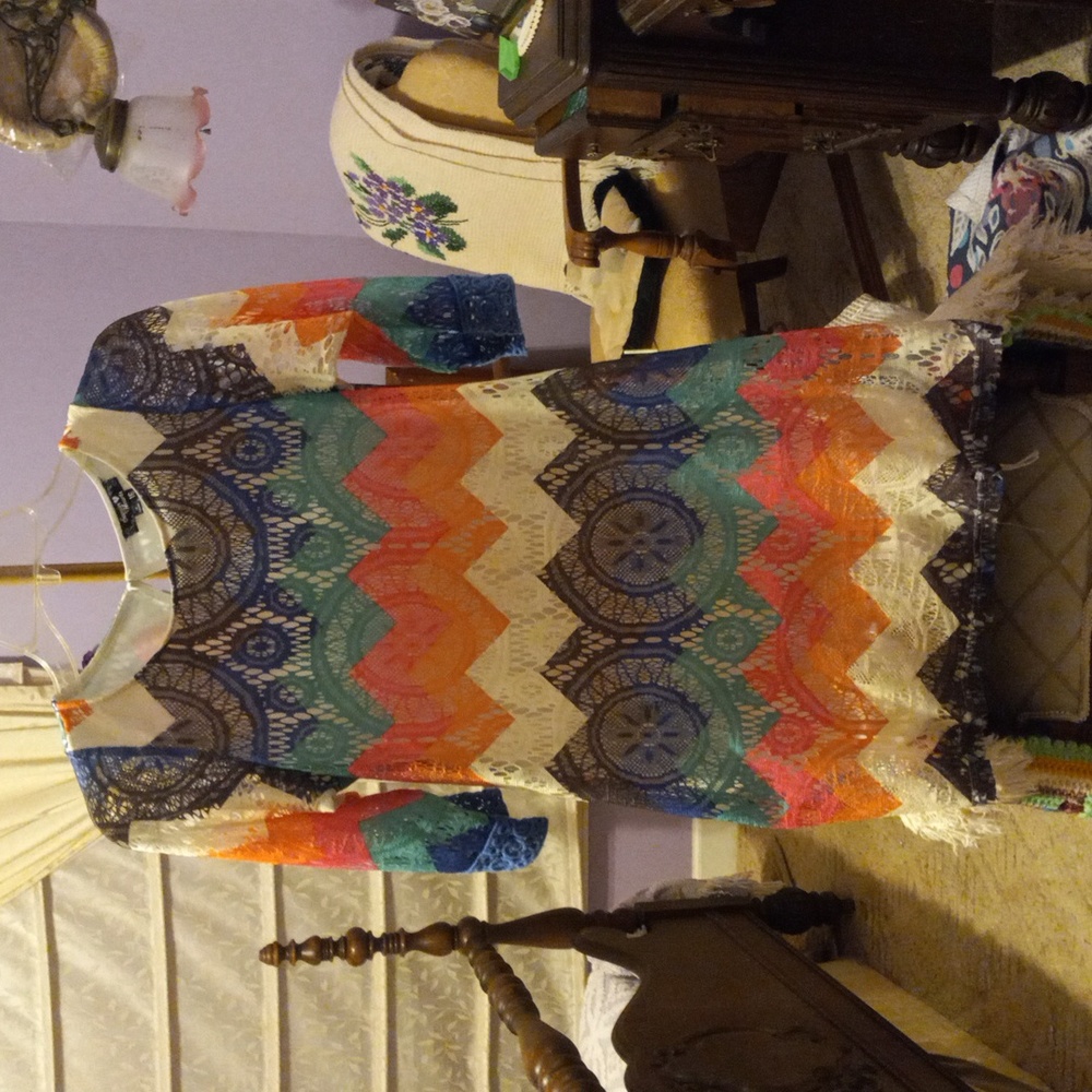 Boho sequins heart lace teens dress